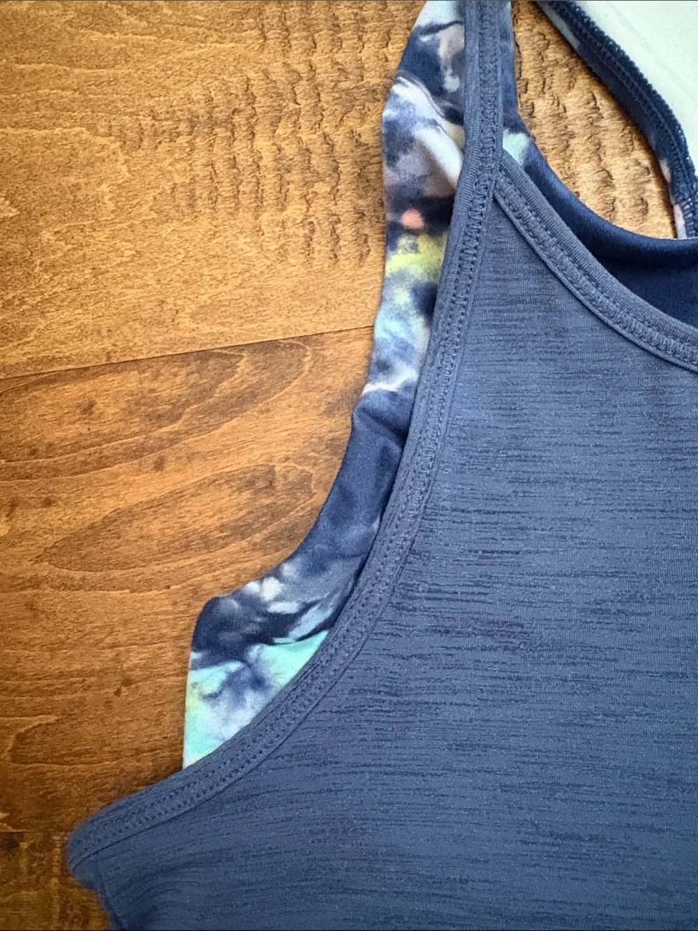 Athleta Girl Navy Blue Layered Racerback Tank Top